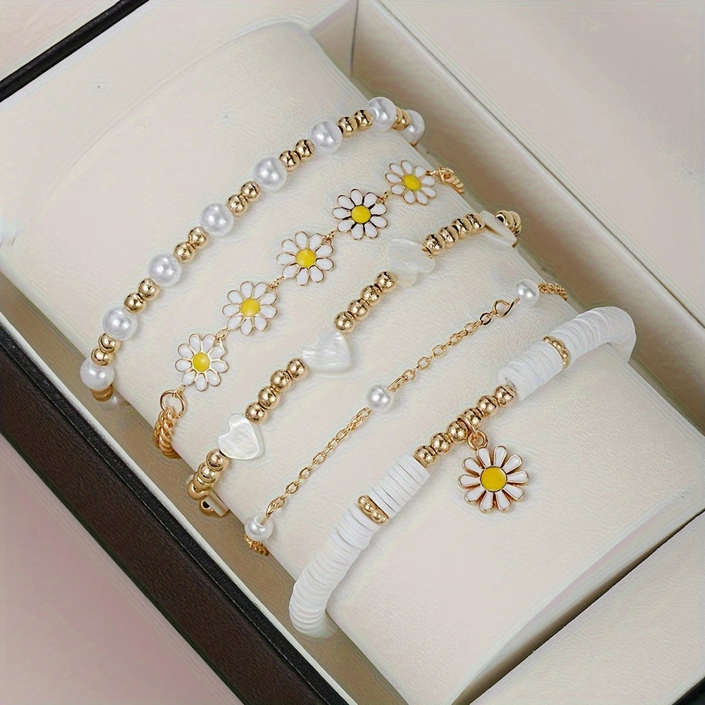 5 PCS Daisy Flower Bracelet