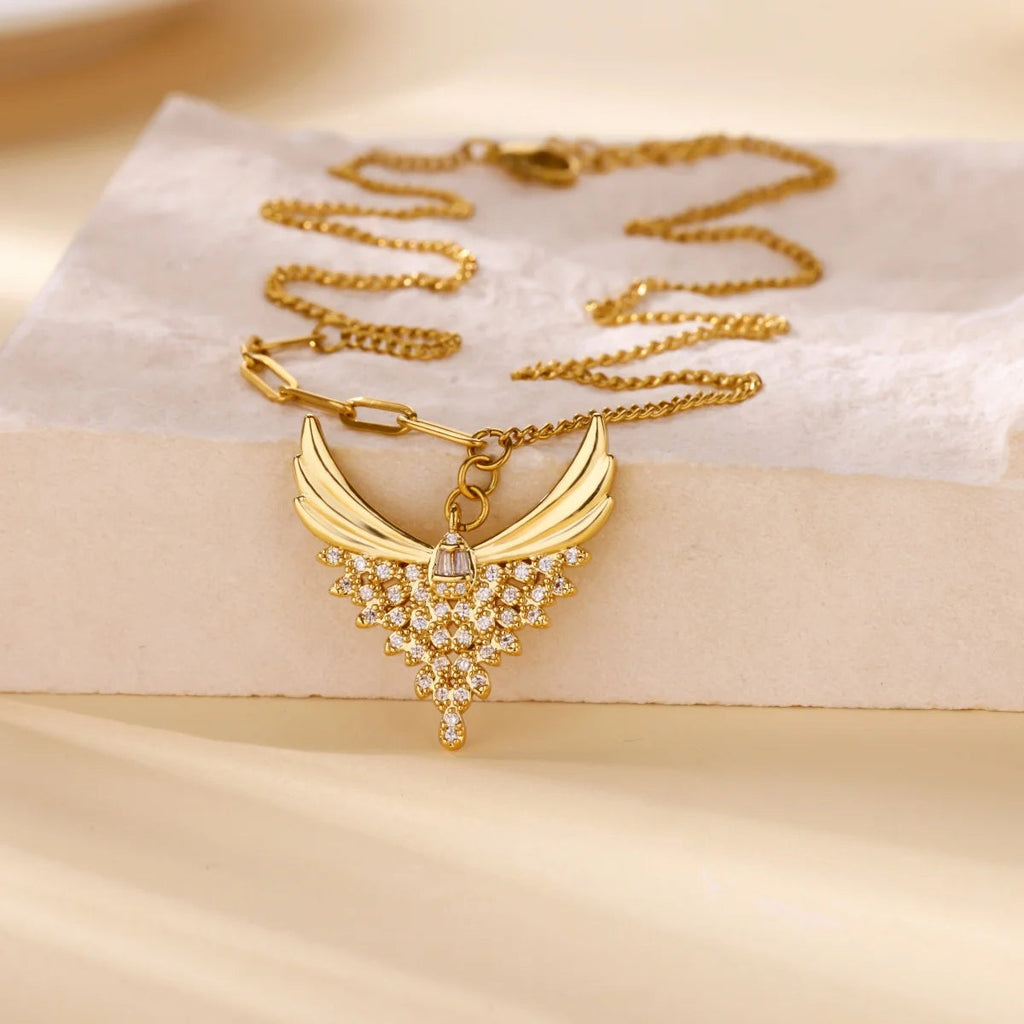 Zirconia Angel Wings Necklace