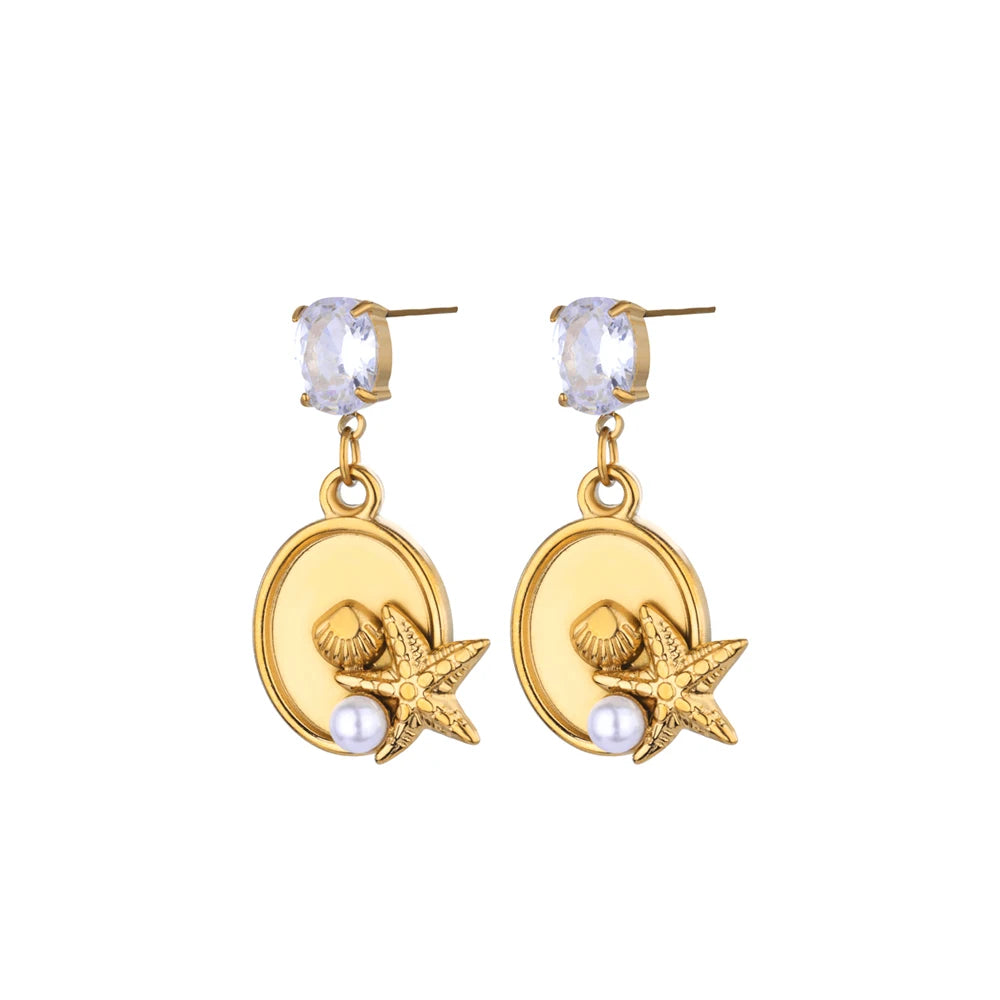 Starfish Shell Earrings
