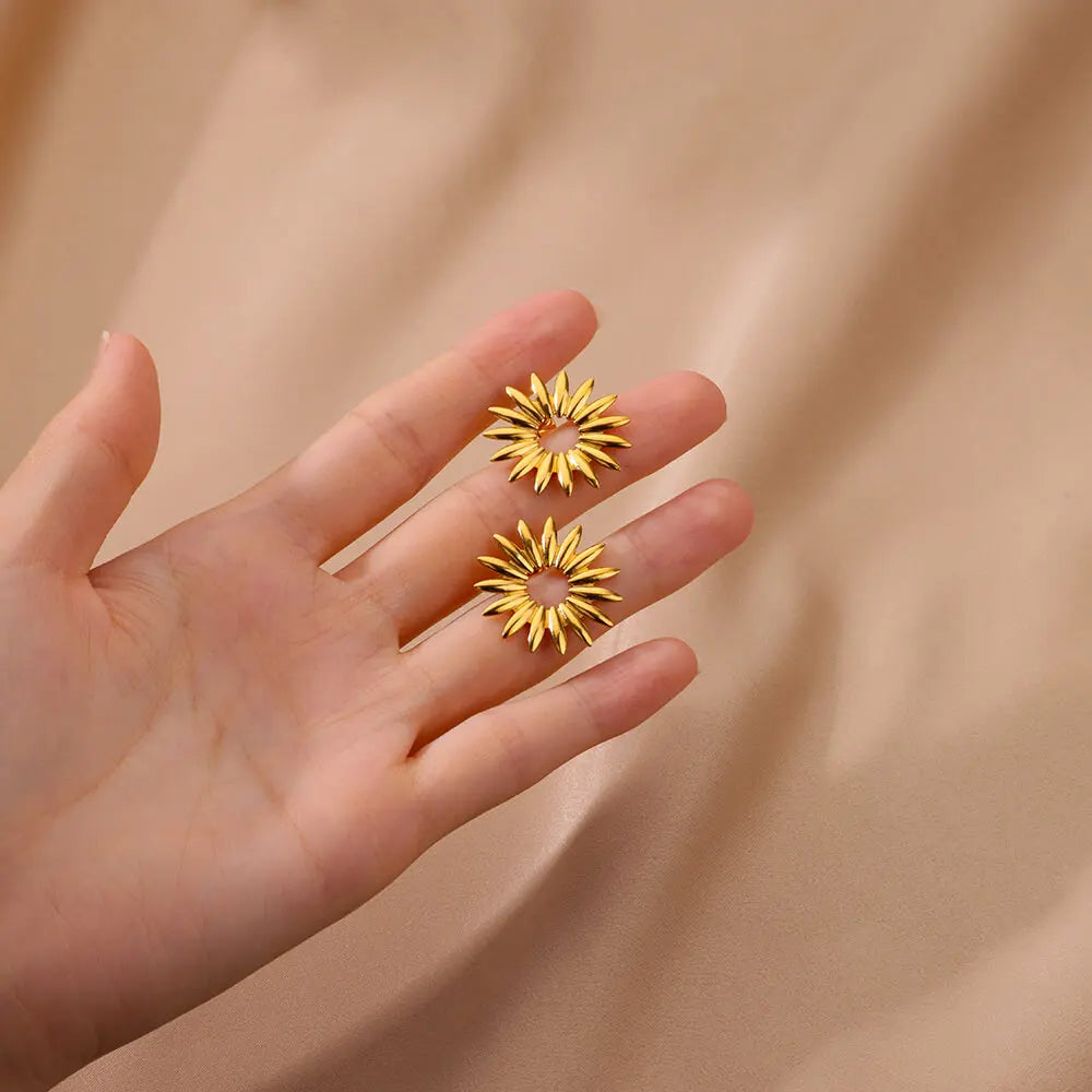 Minimal Sunflower Earrings