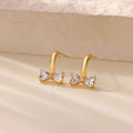 Zirconia Bow Stud Earrings