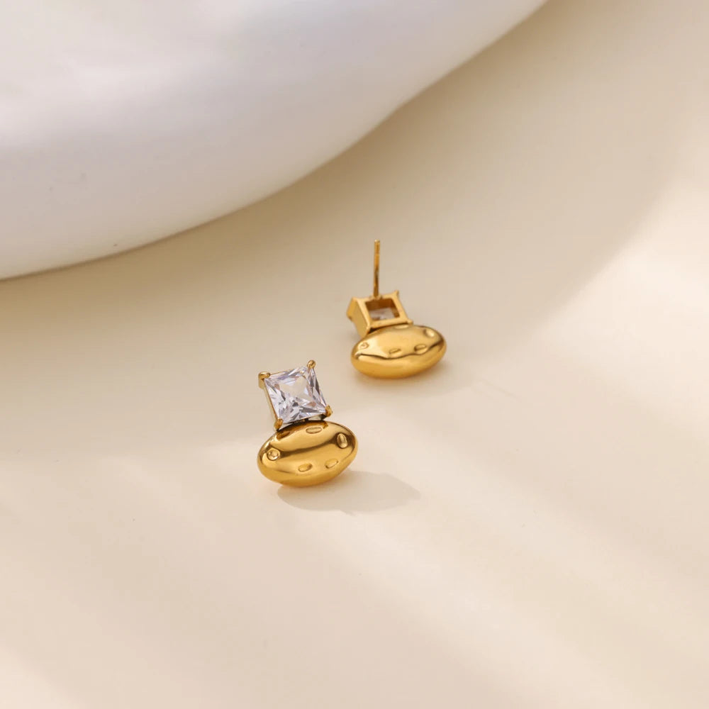 Oval Zirconia Earrings