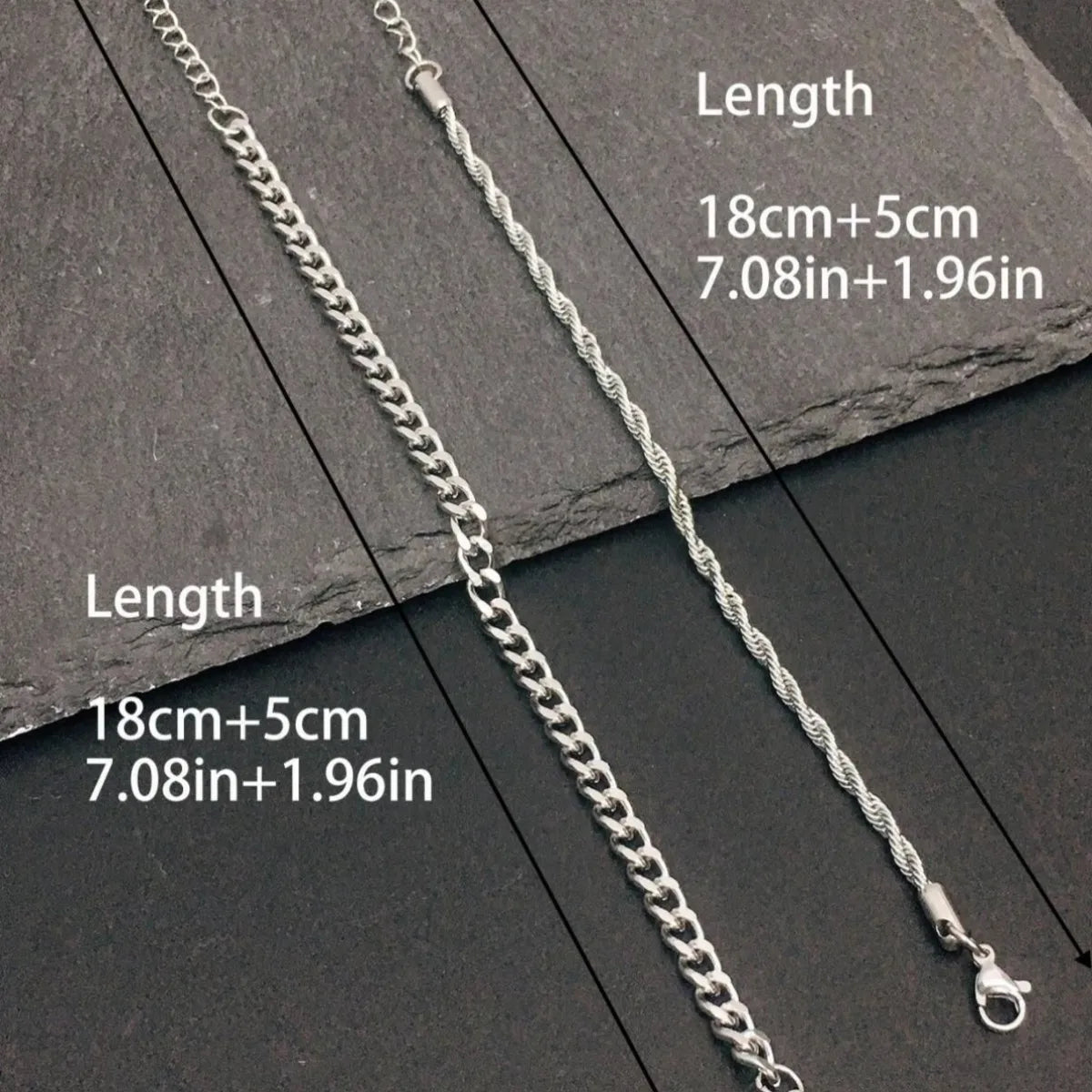 2 PCS Cuban Chain Bracelet