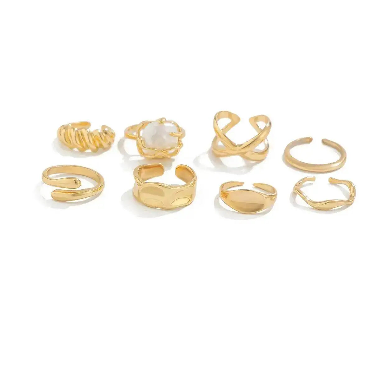 8 PCS Pearl Ring Set