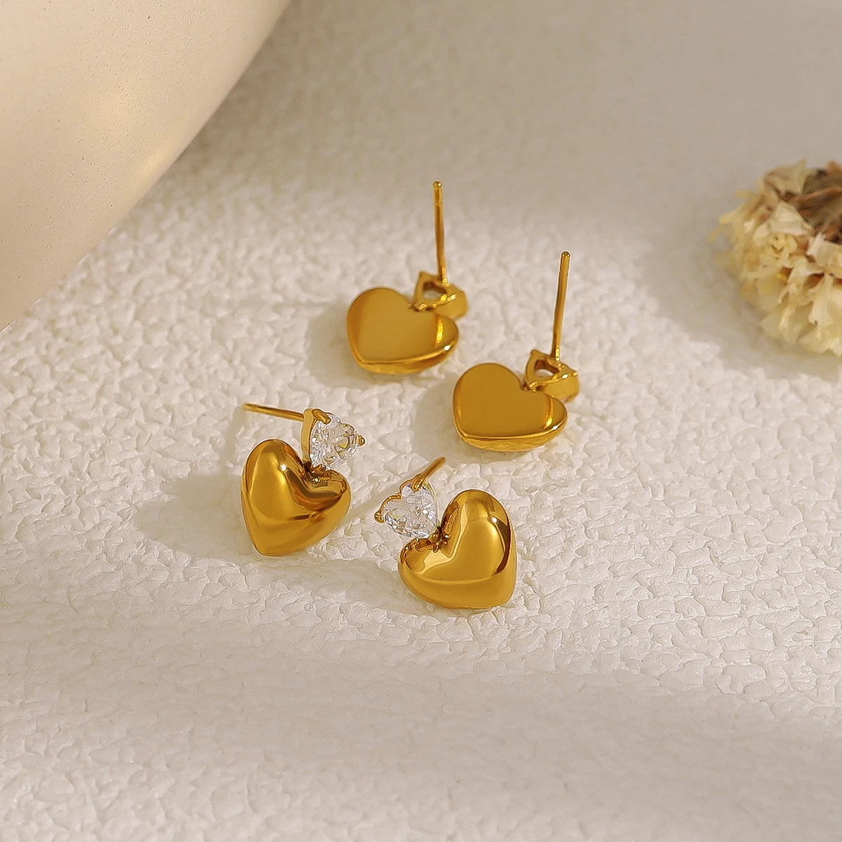 Small Heart Stud Earrings