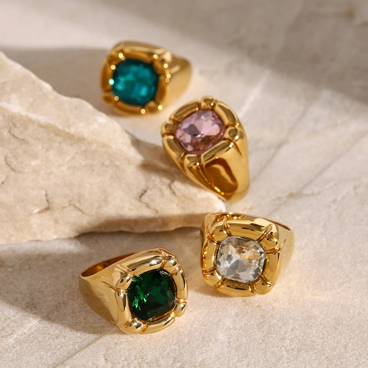 Colorful Cubic Zirconia Ring