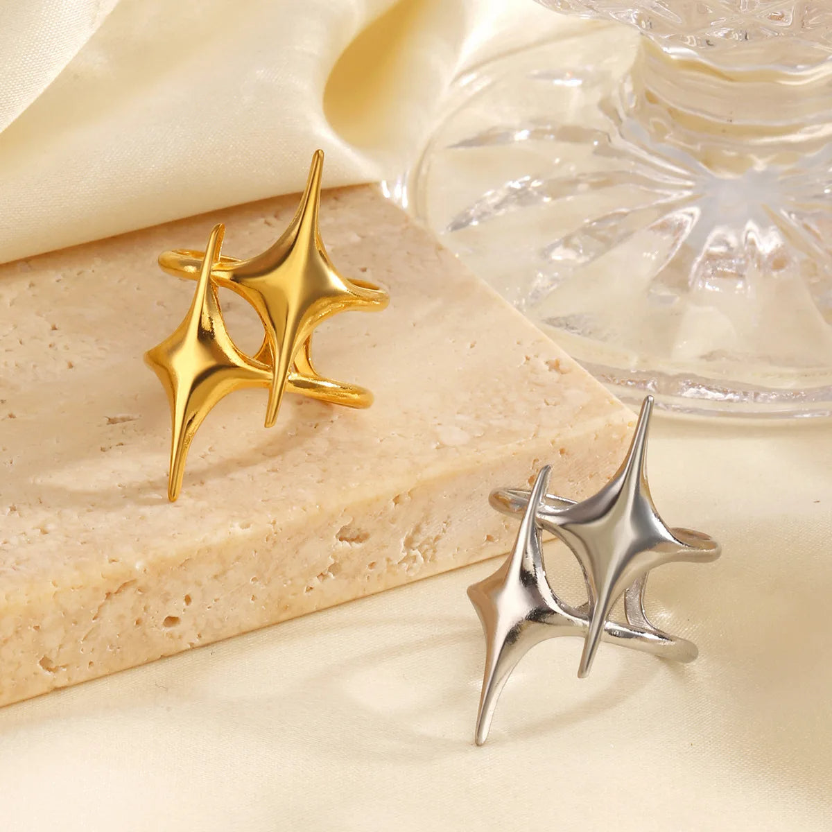 Cross Star Open Ring