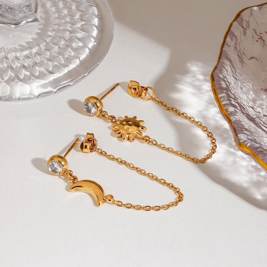 Star & Moon Stud Earrings