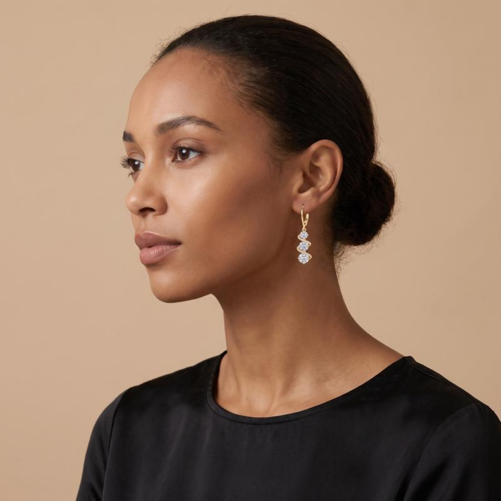 Swirl Stone Dangle Earrings