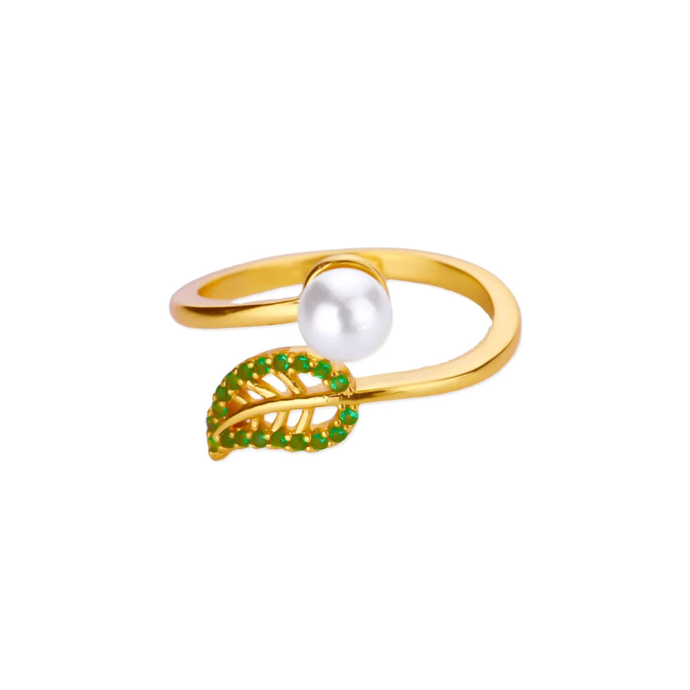 Zircon Leaves Ring