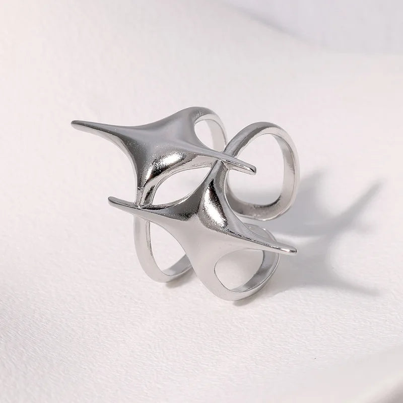 Cross Star Open Ring