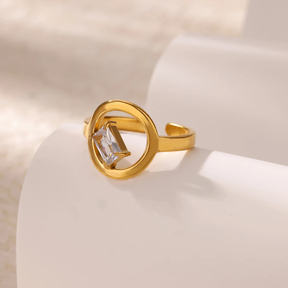 Square Zircon Ring