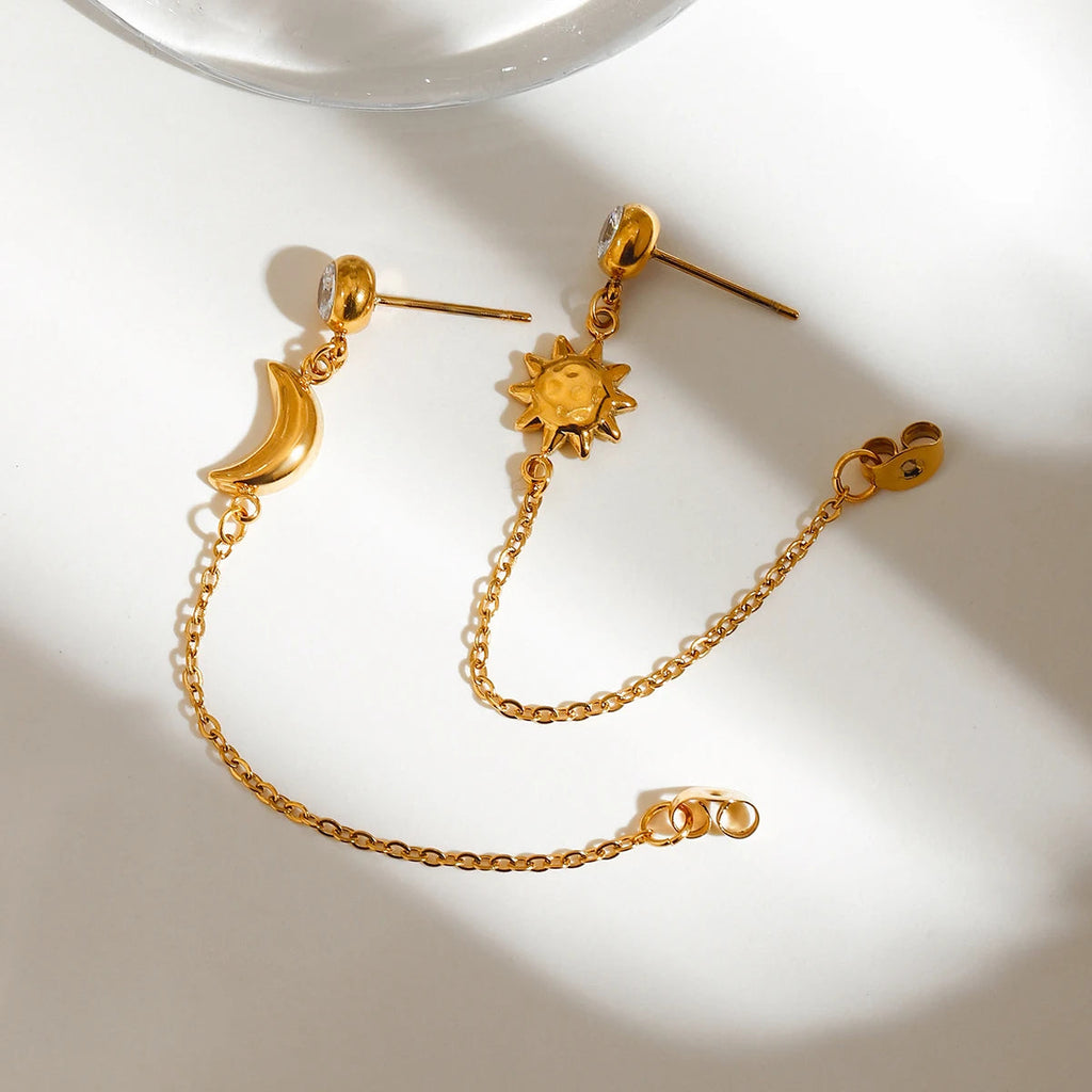 Star & Moon Stud Earrings