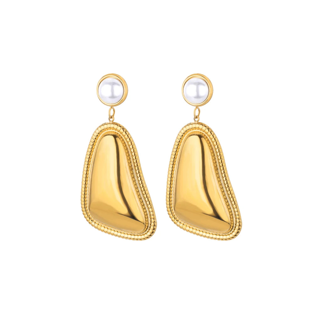 Geometric Pearl Earrings