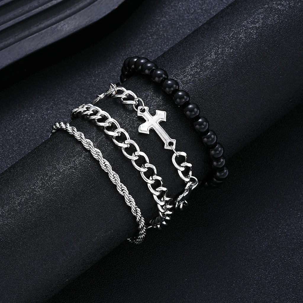 4 PCS Cross Chain Bracelet