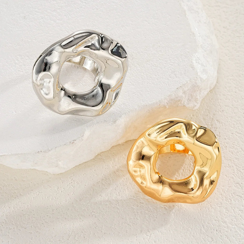 2 PCS Bold Abstract Circle Ring Set