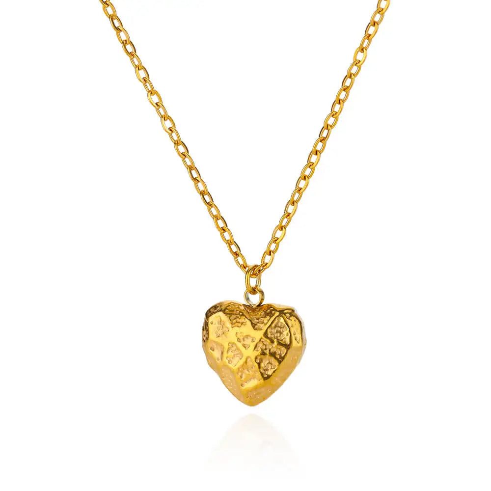 Wrinkled Heart Necklace