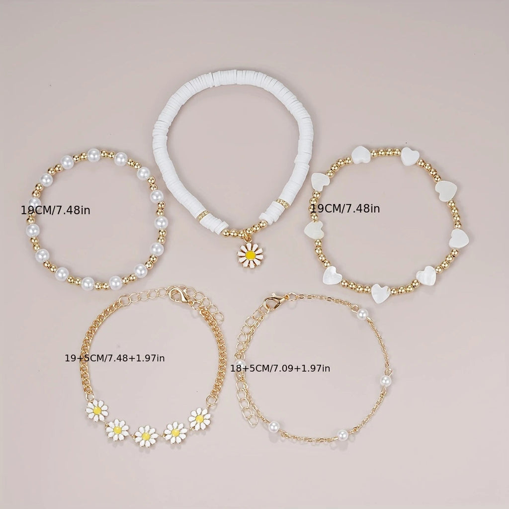 5 PCS Daisy Flower Bracelet
