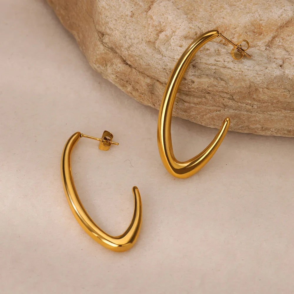 Oval Hoop Earrings