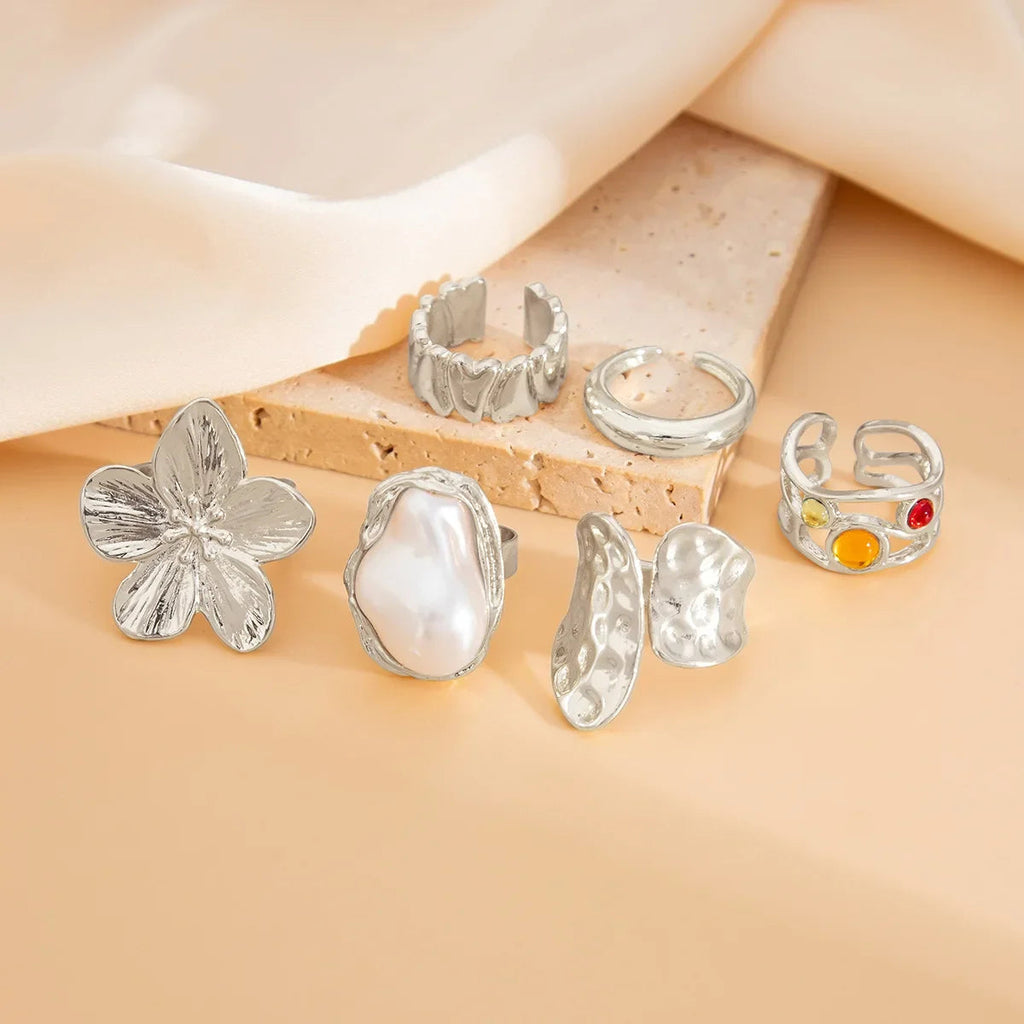 6 PCS Baroque Pearl Ring