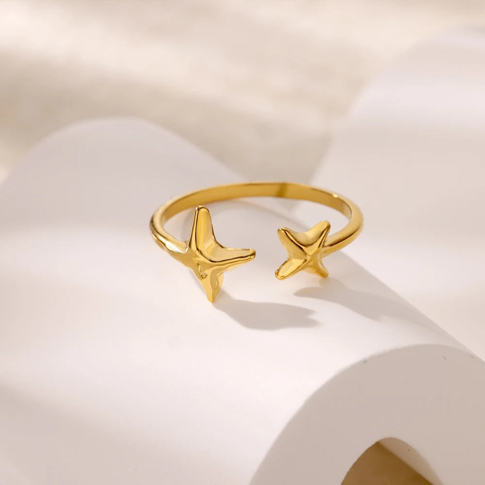 Cute Open Star Ring