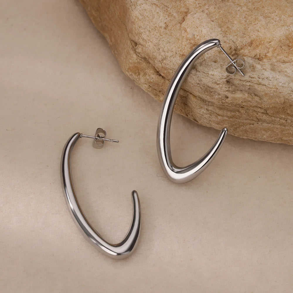 Oval Hoop Earrings