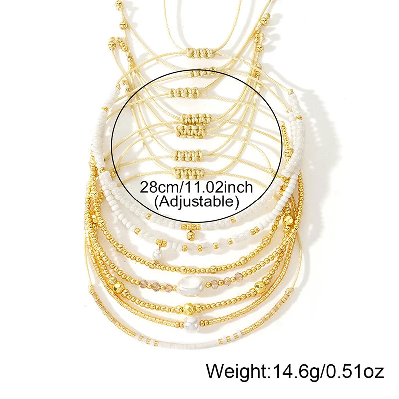 7 PCS Beaded Bracelet Set