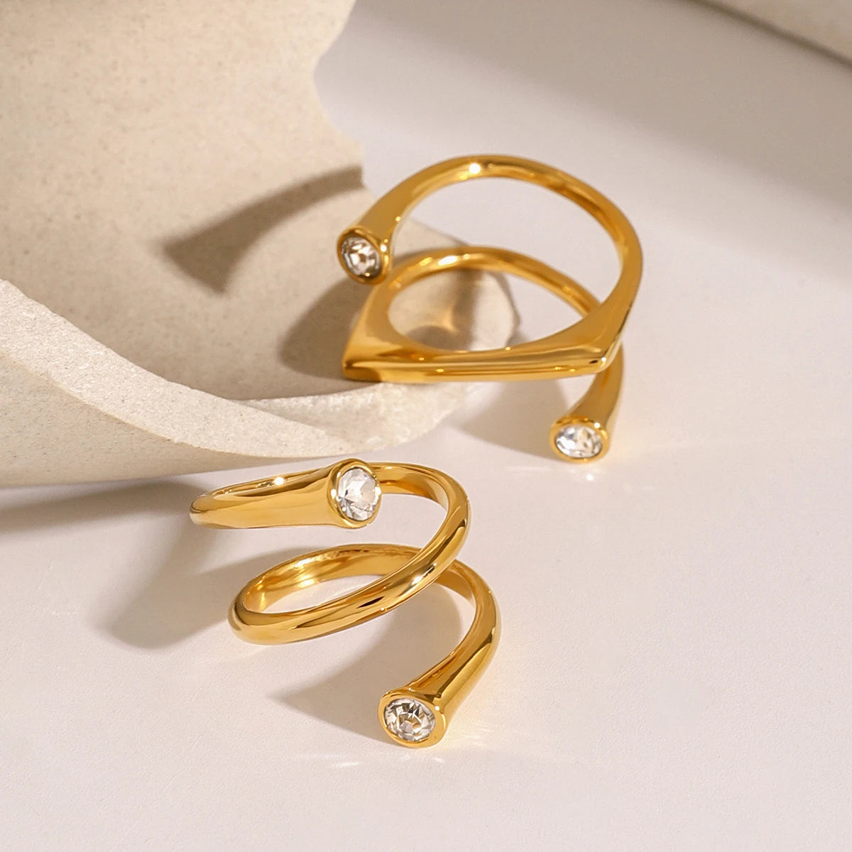 Asymmetrical Zirconia Ring