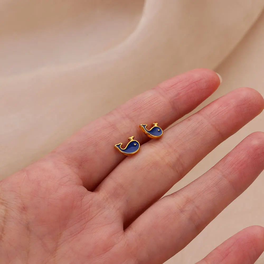 Whale Stud Earrings