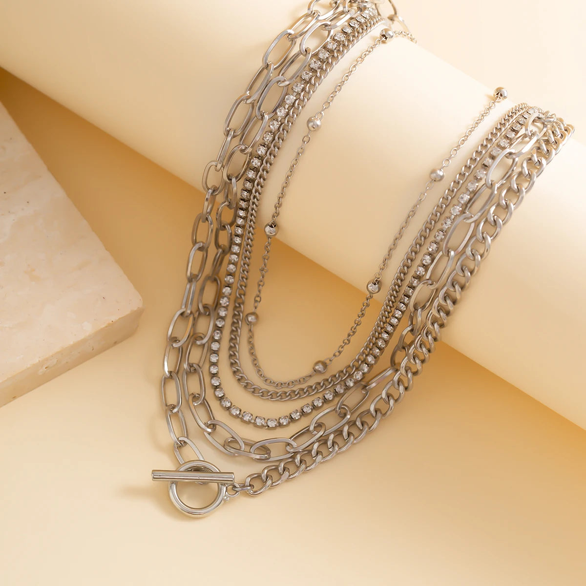 5 PCS Layered Chain Necklace Set