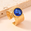 Stainless Steel Stone Ring
