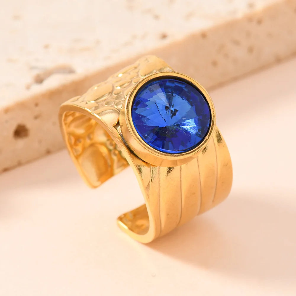 Stainless Steel Stone Ring