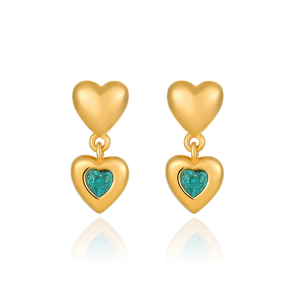 Gold Blue Zircon Jewelry Set
