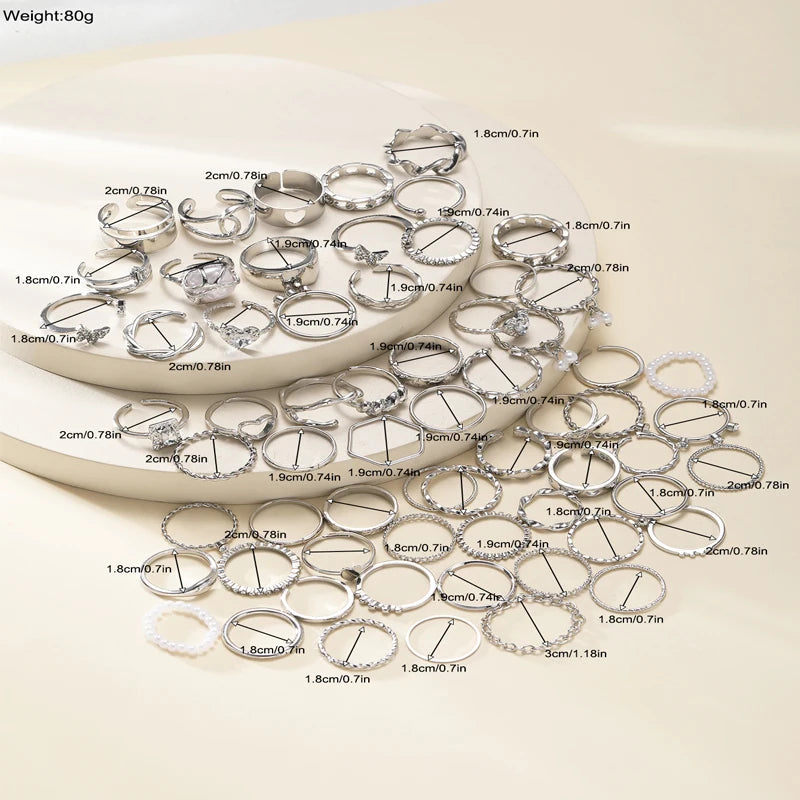 64 PCS Geometric Ring Set