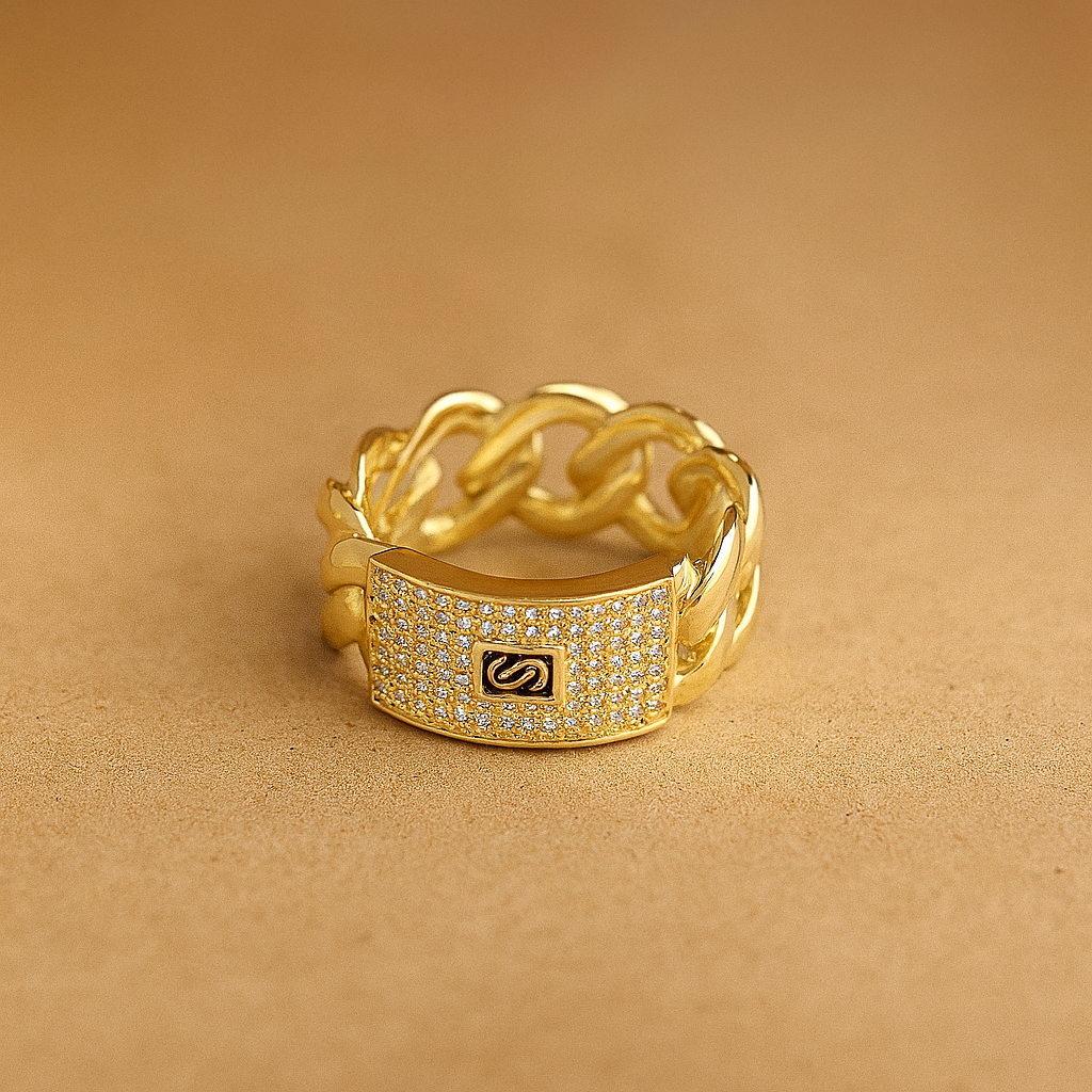 14K Gold Cuban Link Ring