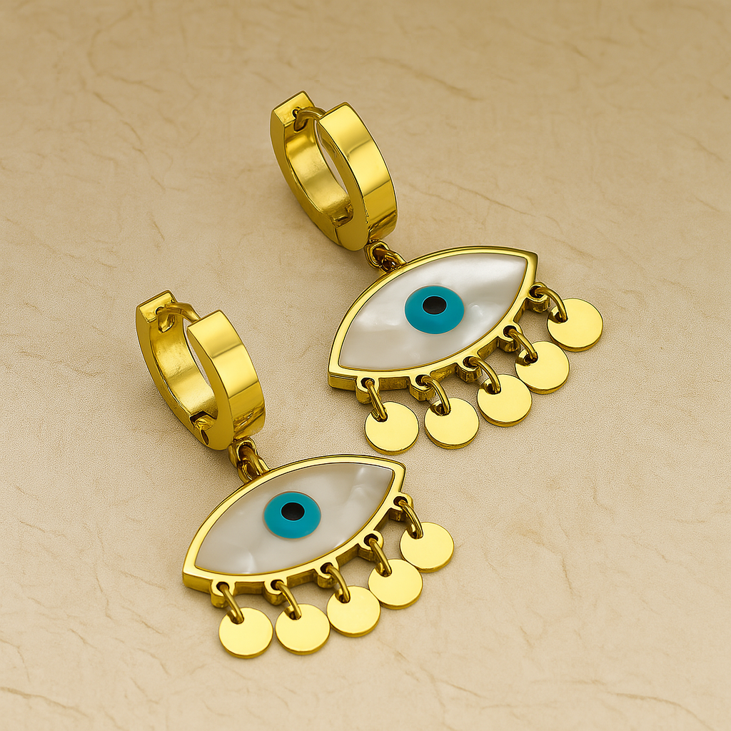 Small Evil Eye Drop Earrings