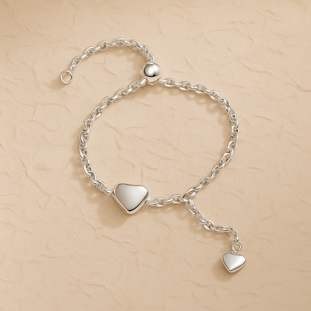 Silver Hanging Heart Ring