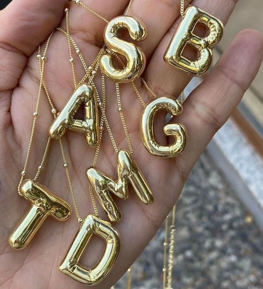 Bubble Initial Necklace