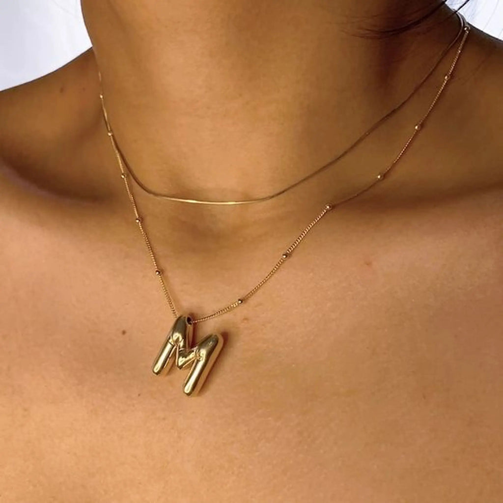 Bubble Initial Necklace