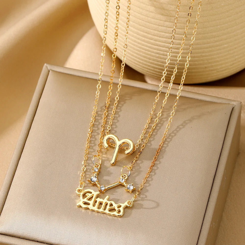 3 PCS Constellation Pendant Necklace