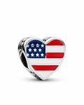 USA Flag Heart Charm