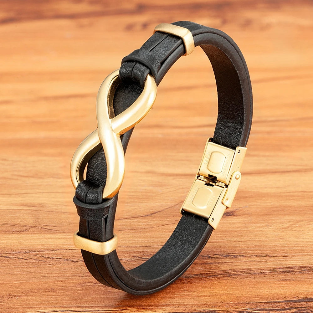Infinity Leather Bracelet