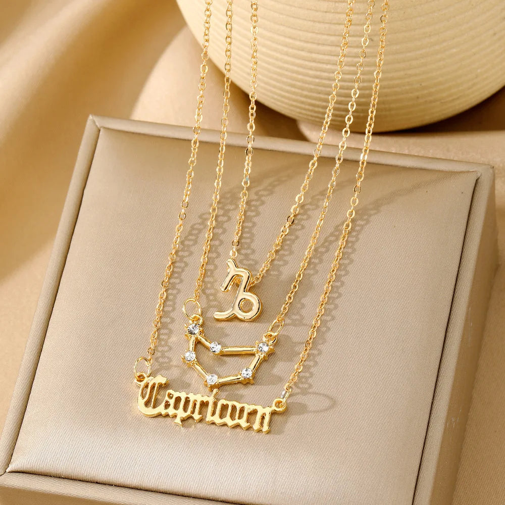 3 PCS Constellation Pendant Necklace
