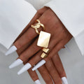 3 PCS Bold Statement Gold Ring Set