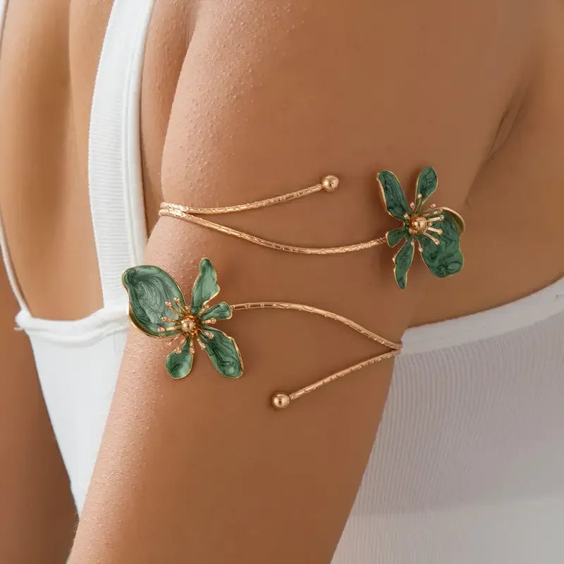 Floral Cuff Arm Bracelet