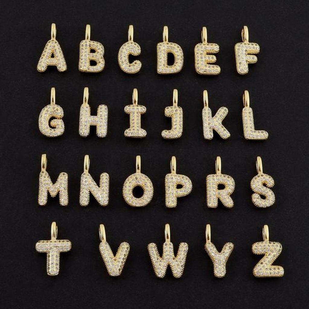 2 PCS Bubble Initial Necklace