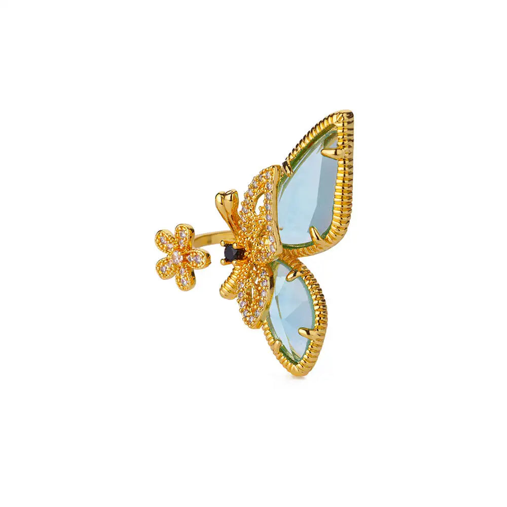Crystal Butterfly Ring