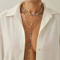 3 PCS Colorful Boho Crystal Necklace