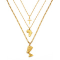 3 PCS Africa & Ankh Necklace Set