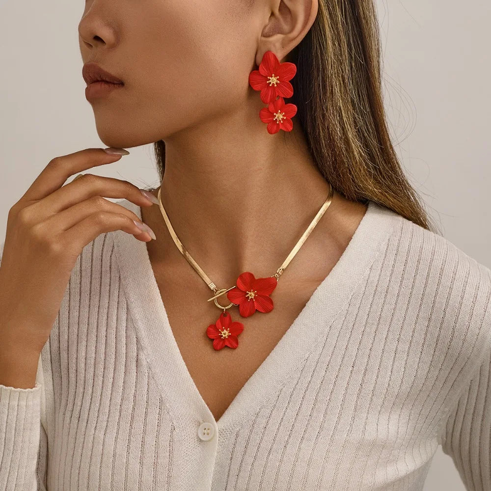 Elegant Flower Jewelry Set